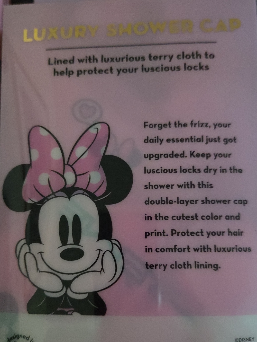 The Creme Shop Disney Minnie Mouse Pink Shower Cap - Picture 2 of 2